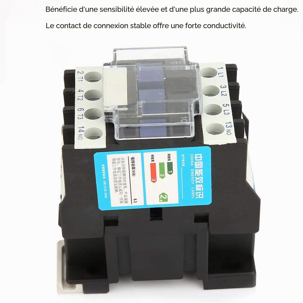 Contacteur Industriel CJX2-1210, Bobine 48V AC, Montage sur Rail DIN, Contacteur Électromécanique pour Automatisme et Contrôle Moteur, Usage Industriel