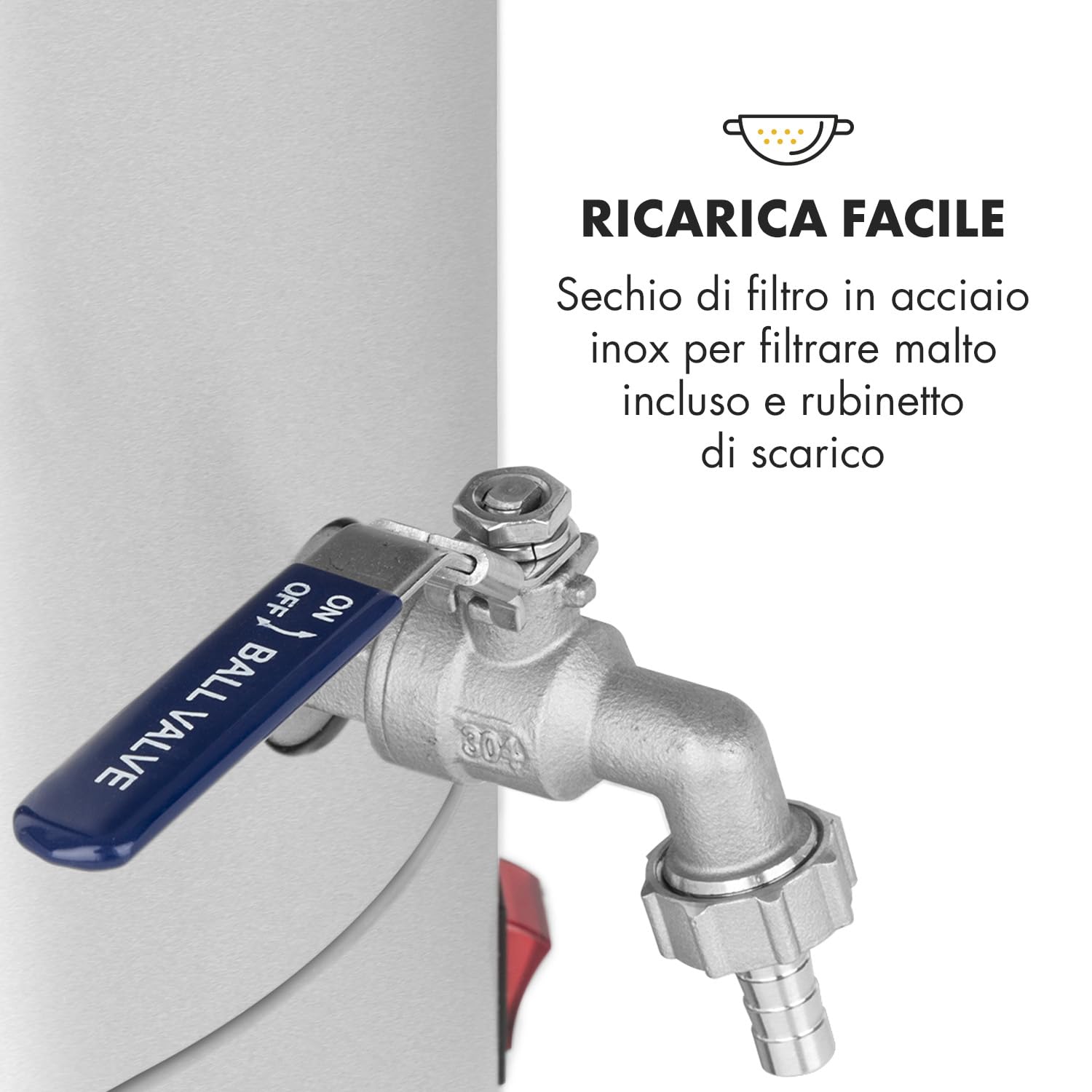 Klarstein Maischfest - Kit Birra Artigianale Completo, Fermentatore 2 Livelli di Potenza: 1500/3000 W, Kit Completo 5 Pezzi, Display LCD, Rubinetto, Acciaio Inox, 25 Litri