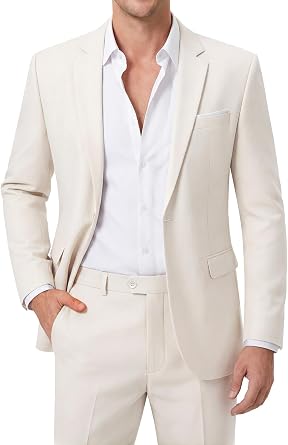 MAGE MALE Mens 2 Piece Suit Sets for Business,Slim Fit Jacket & Pants
