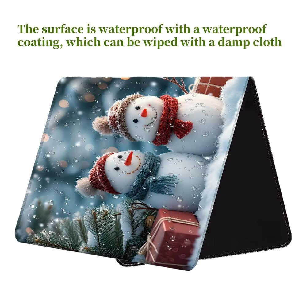 Alfombrilla Ratón, Alfombrilla Gaming Muñeco Nieve XXL 1200x600x3mm, Extendida Base de Antideslizante Caucho Mouse Pad Árbol, Protector Escritorio con Bordes Cosidos, Mejora precisión y Velocidad Y-2