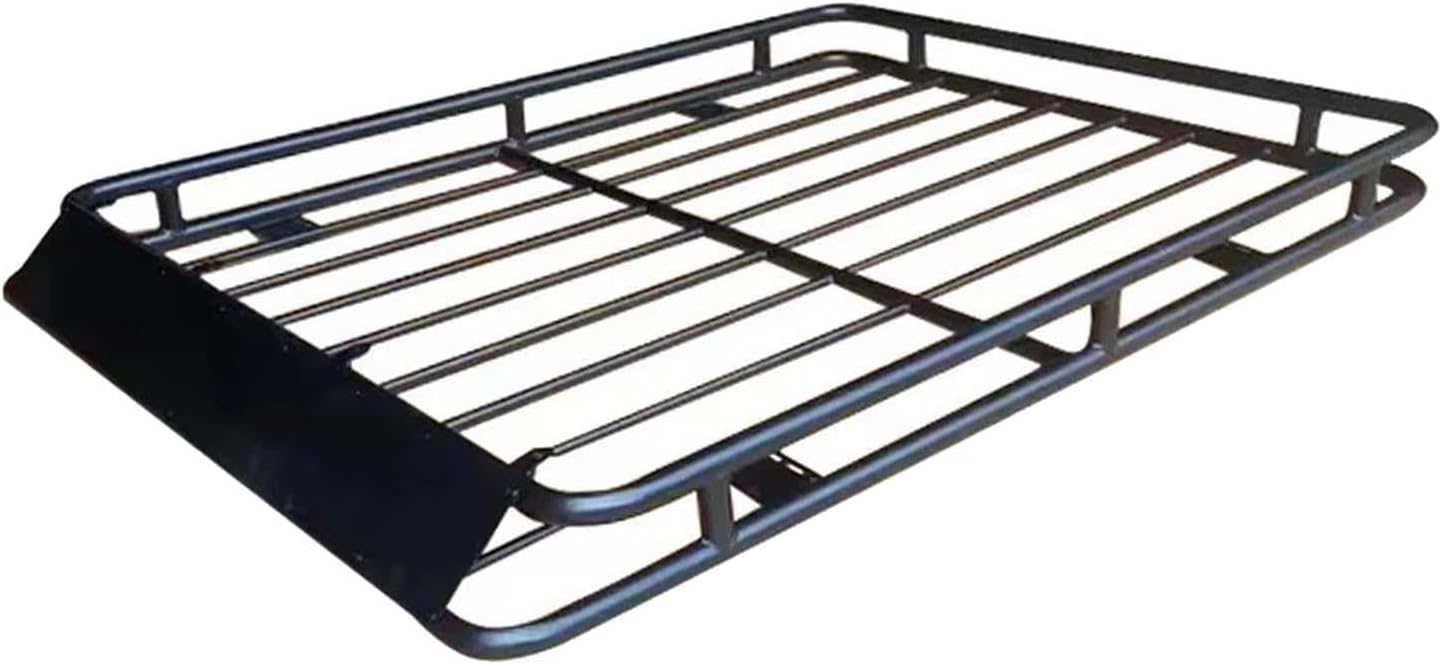 Roof Rack Cargo Basket Rooftop Cargo Carrier Sturdy Structure Car Traveling Accessory Easy to Install Black Alloy Heavy Duty Size Chart:140cmx120cm/55.12inchx47.24inch