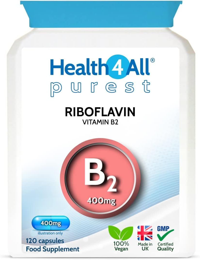 Health4All Vitamin B2 Riboflavin 400mg Migraine Support 120 Capsules (4
