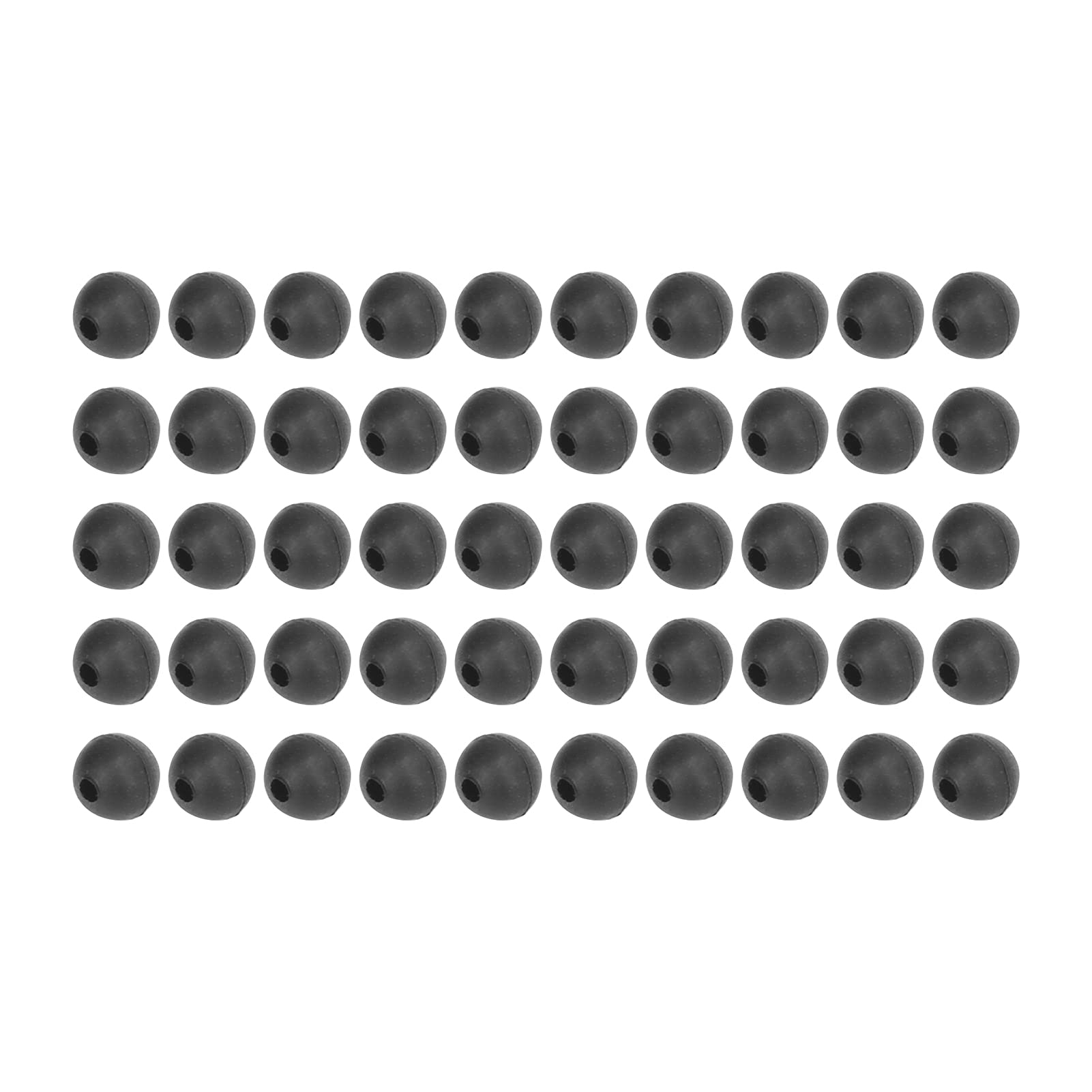 Soft Carp Fishing Rig Beads 6mm Silicone Material Enhance Attraction and Keep Fishing Gear Pack of 50 (Black)