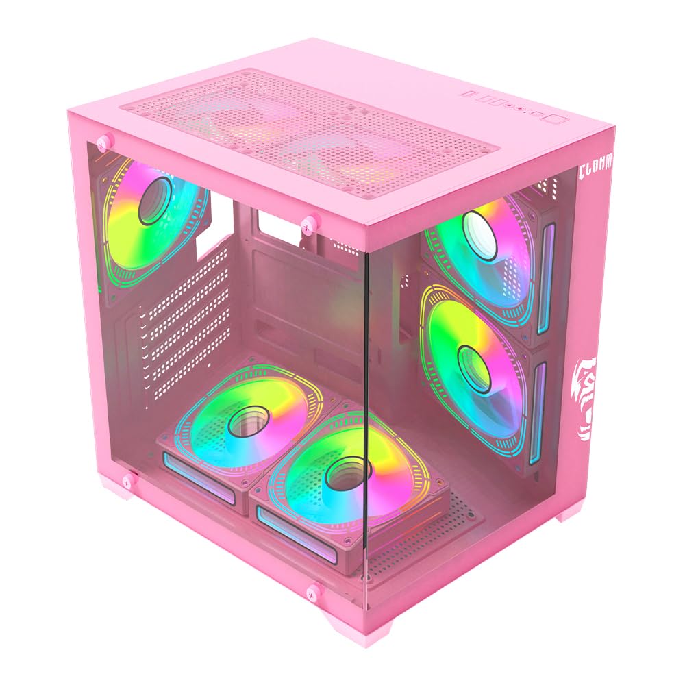 Gabinete Gamer Rosa Aquario Vidro - Candy