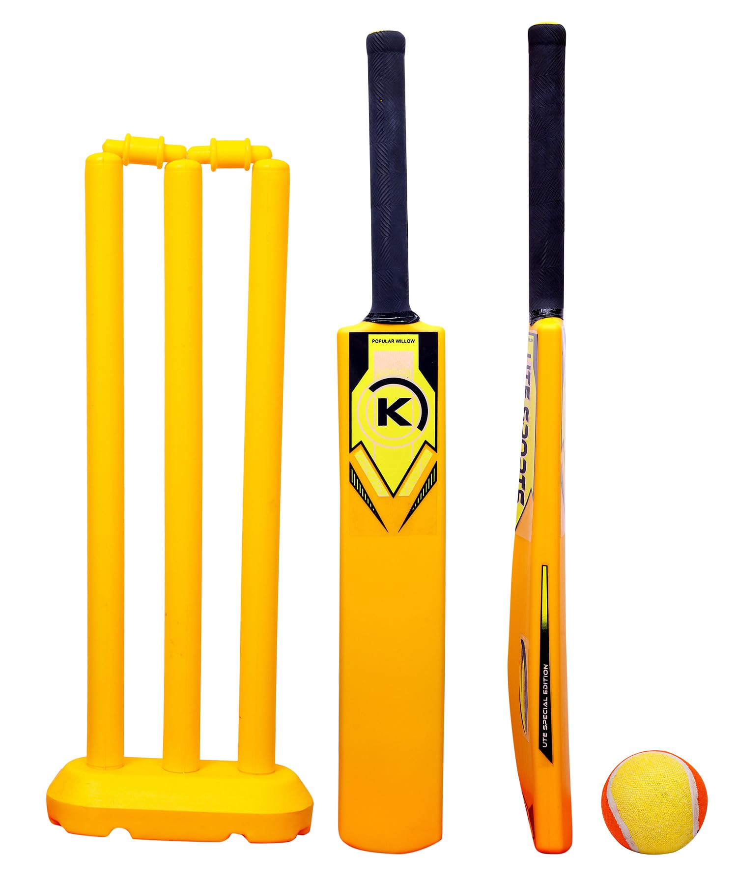 Hyper Plastic Cricket Kit for Age 7-8 Yrs (Bat, Wicket Set, Tennis Ball) (Size-2)-image-17