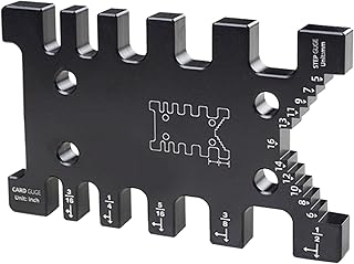 Dovetail Jig Tenon Caliper, Tenon Caliper Gauge Metric and Imperial Scale Card Gauge High Precision Aluminum Dovetail Jig Tenon Caliper for Measuring Height Gaps Gauge Ruler Precision Tool