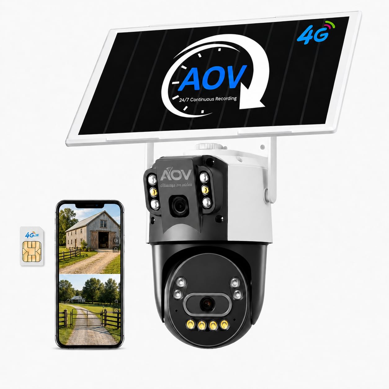 JideTech 4G LTE Solar Security Camera, Dual Lens 6MP PTZ Outdoor Camera with 8W Solar Panel & 16000mAh Battery, AOV(Always-On Video), Color Night Vision, AI Human & Vehicle Detection, Two-Way Audio-image-19