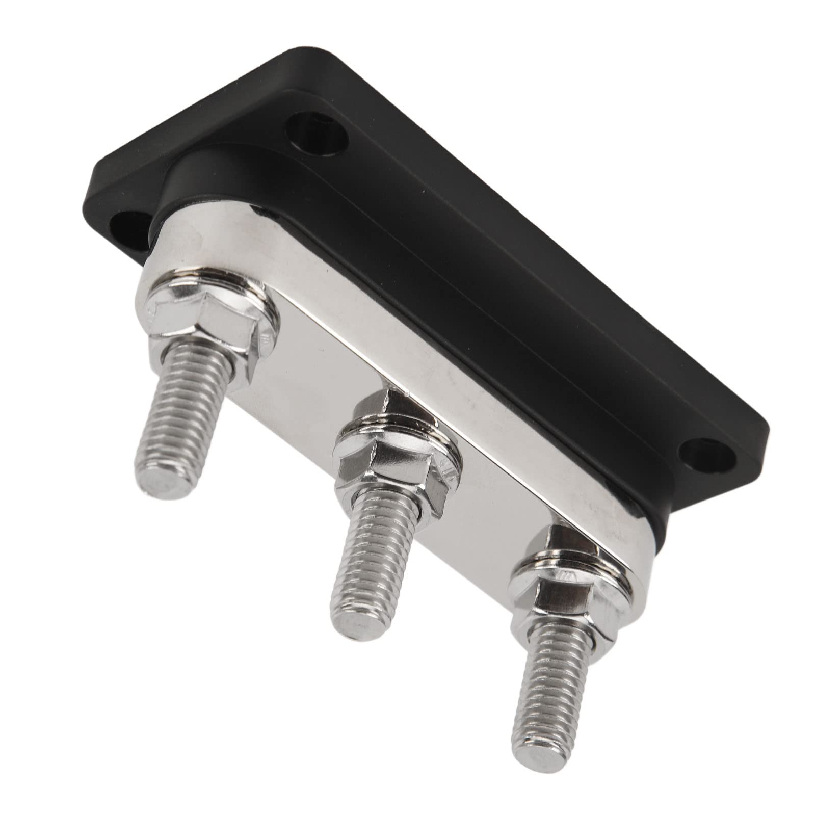 lyrlody Blocco di Distribuzione dell'alimentazione Blocco di Giunzione Batteria Placcato in Ottone da 12 V A 48 V 600 A 3 Perni M10 Montaggio Superficiale per Camion RV Marine Barche Organizzazione