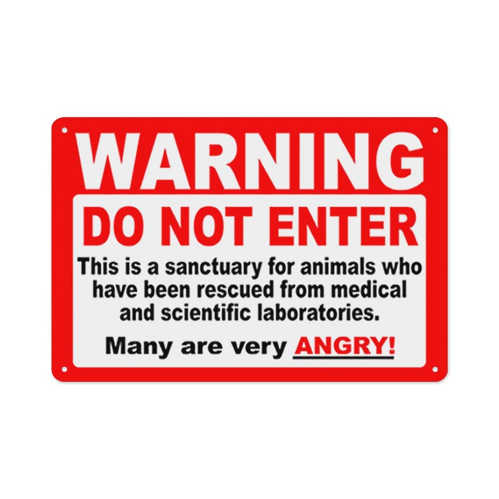 Warning Do Not Enter Retro Funny Novelty Art Backyard Funny Wall Décor Poster Cafe Plaque Metal Tin Sign Hoem Decoration 8x12 Inch