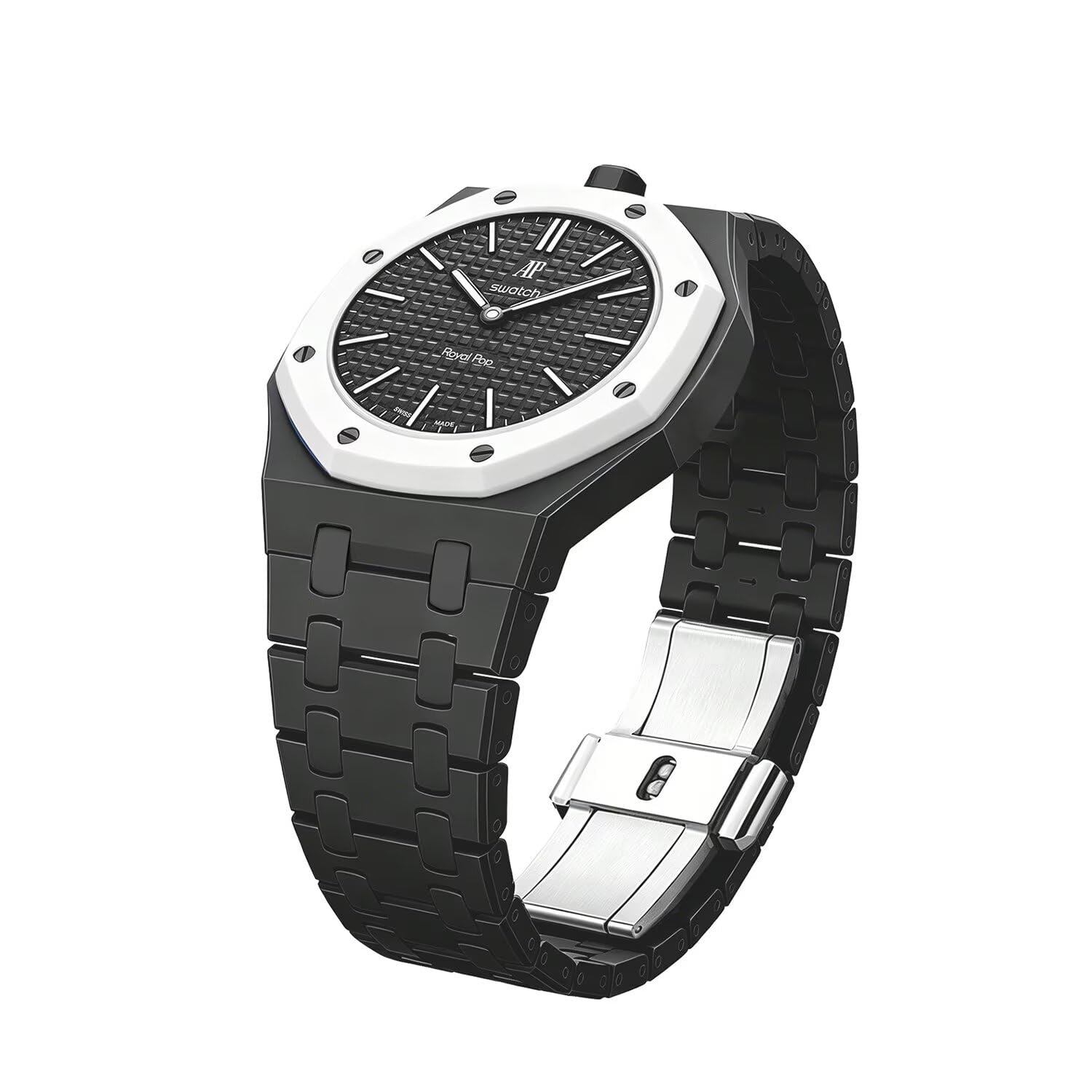 TingYR Bracelet Compatible avec Swatch Royal Pop, Bracelet de Montre en Céramique avec Boîtier Céramique, Confortable Étanche.