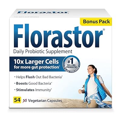 Florastor Daily Probiotic Supplement for Women and Men, Proven to Support Digestive Health, Saccharomyces Boulardii CNCM I-745 54 Capsules, Pack of 3