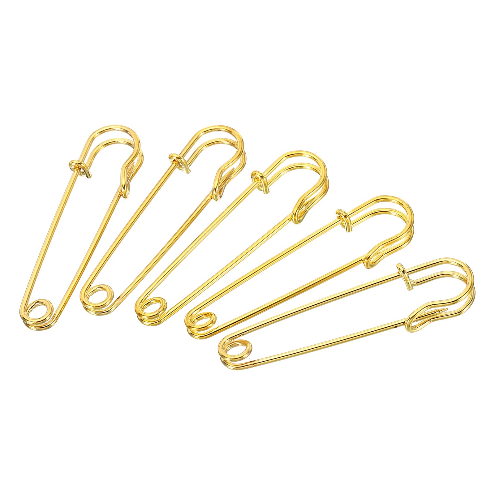 sourcing map Safety Pins 2.76 Inch Large Metal Sewing Pins for Blankets Skirts Crafts Brooch Making Gold Tone 50Pcs