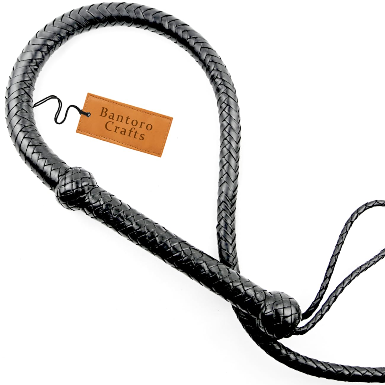 Fouet en Cuir véritable Cravache 3-8 Pieds 0,9-2,4 mètres 12 Tresses Brins Cuir tressé Fouet craquant Fort Equitation