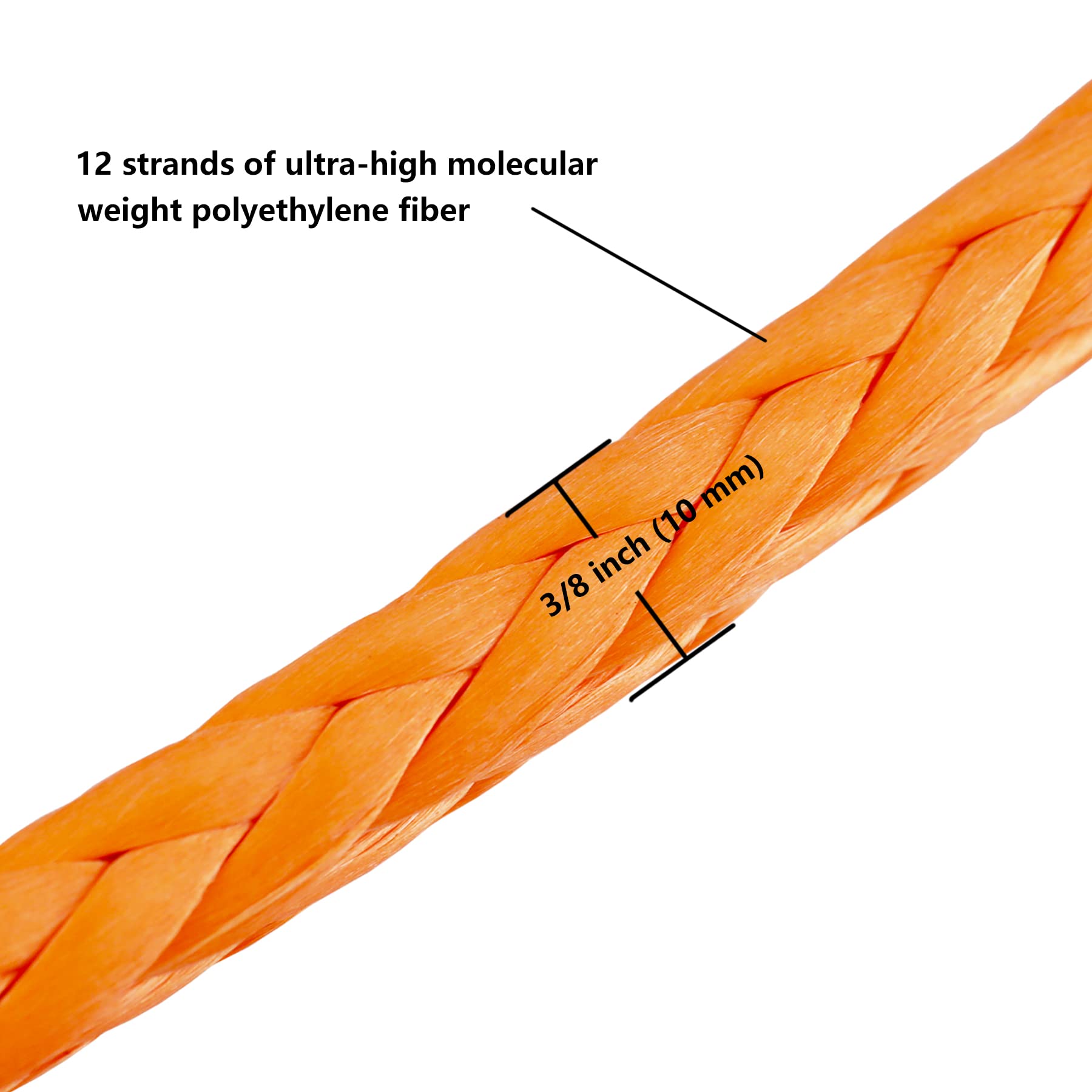 3 8 Inch Rope Snapklik.com : Ucreative 3/8 Inch X 50 Feet Synthetic Winch Extension ...