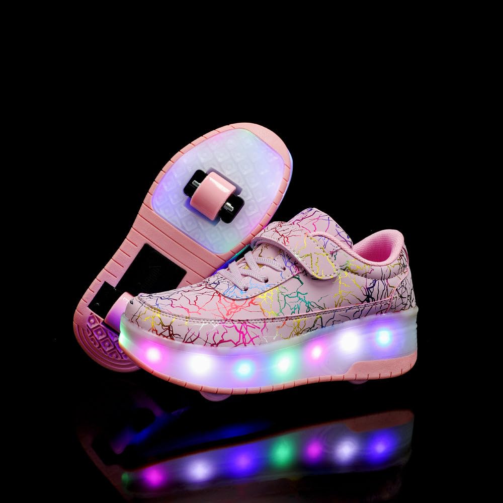 Zapatos niña de niño con Ruedas, 2 en 1, Zapatos para niños, Patines Brillantes, Zapatillas de Skateboard, Zapatillas — view 7