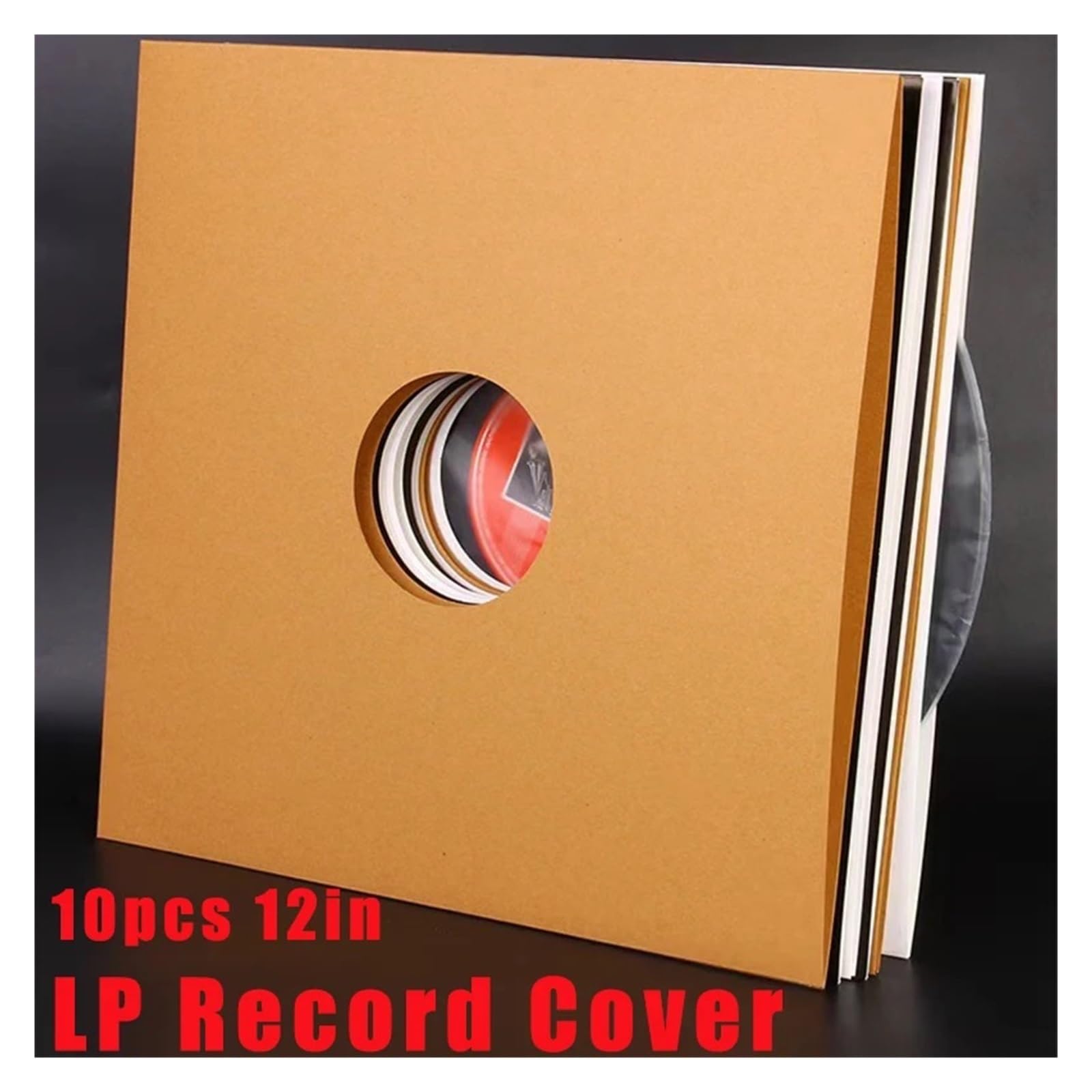 Buste interne in vinile, Buste Interne In Carta Kraft Composita, Coperture Esterne In Cartone, Confezione Da 10 Multicolori 12 Pollici(12in Black Hole)