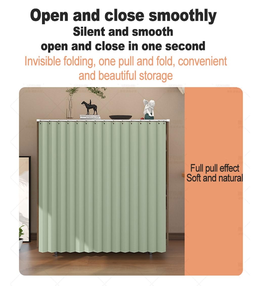 Tendina Sottolavello Cucina Adesiva, Tenda per Scaffale Antipolvere e Privacy, Tende a Soffietto per Porte Interne, Tendina Sottolavello, Mobile Lavatrice, Armadio(Beige,50x80cm)