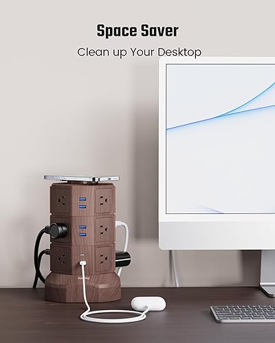 Miniatura 7 de SUPERDANNY Power Strip Torre con cargador inalámbrico de 10W