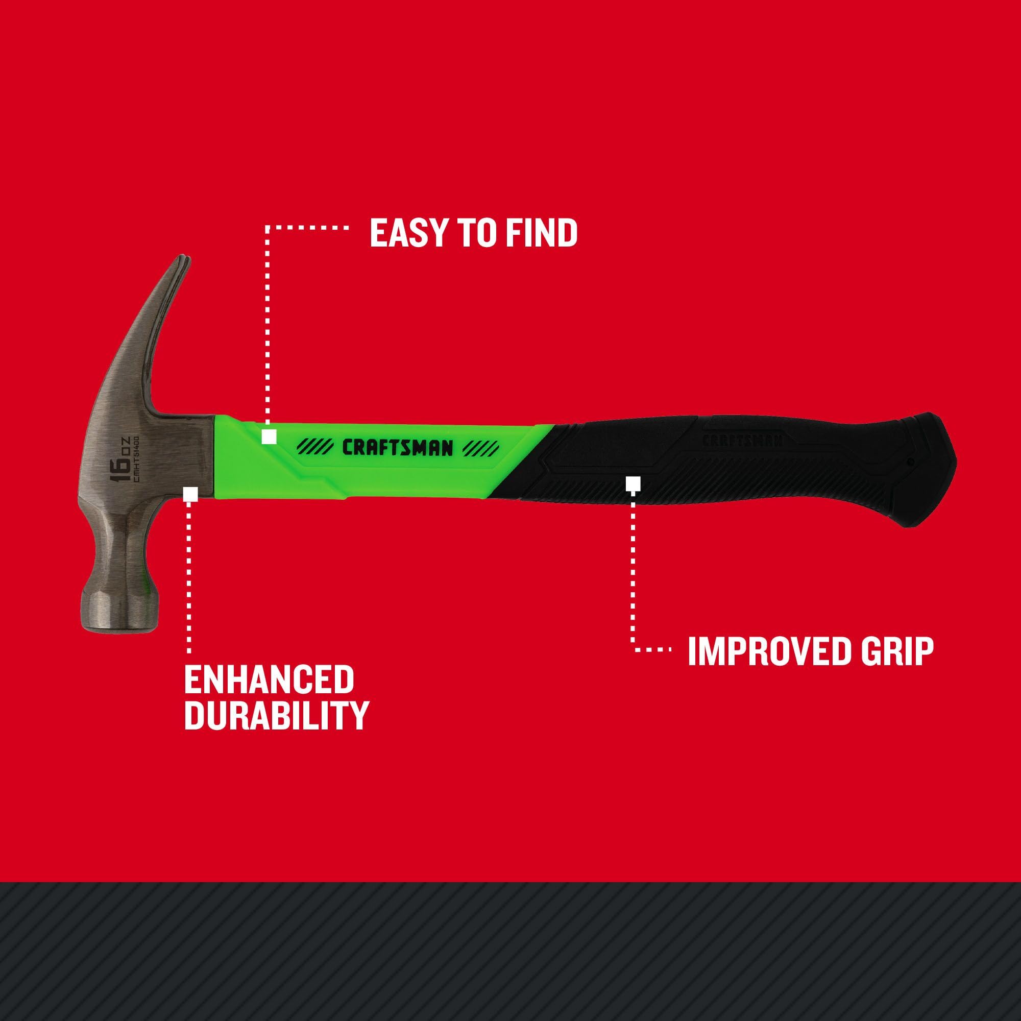 CRAFTSMAN High-Visibility Hammer - Durable Fiberglass -6