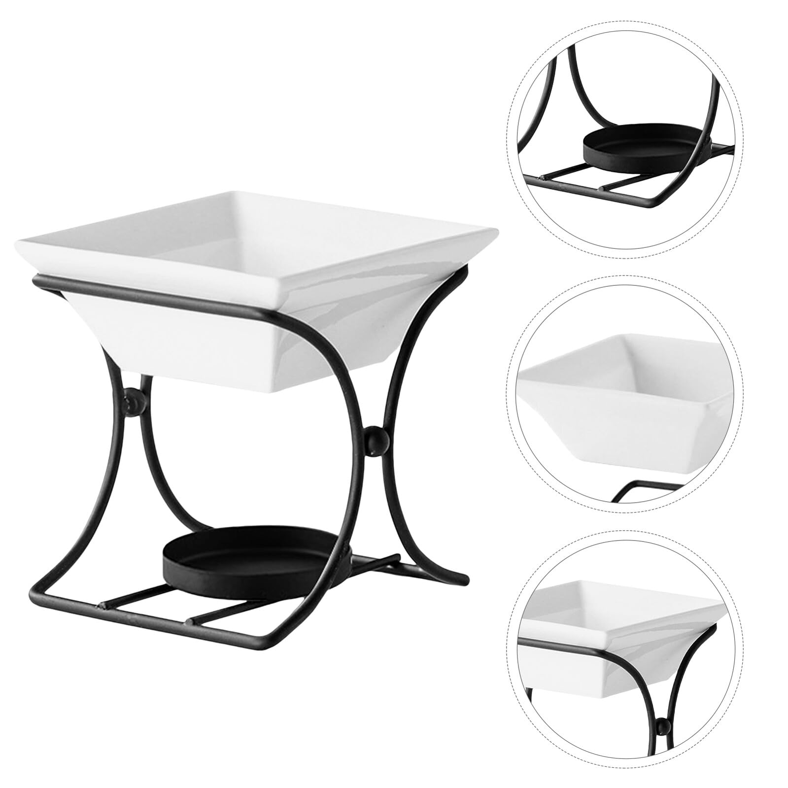 VALICLUD 2Set Pentole Fonduta in Ceramica per Sciogliere Formaggio e Cioccolato con Candela Tealight Scalda Burro Elegante e Sicuro per Cucina e Tavola