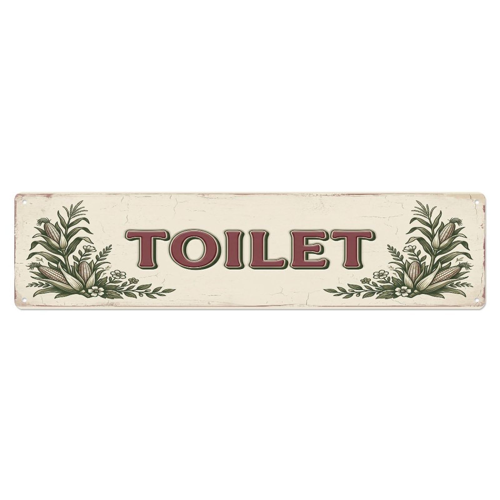 Cmhok Vintage Style Toilet Signage Corn Vintage Metal Tin Sign Wall Decor For Cafe, Club, Garden Metal Poster 4X16inch