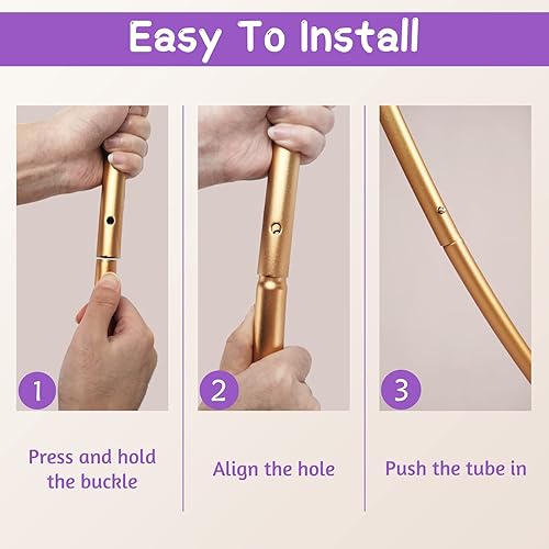 Miniatura 4 de JEAWIWI Kit de arco de globos redondos de 6.6ft con base ampliada, soporte de fondo redondo dorado de 6.6 pies, arco de globos circular con bolsas