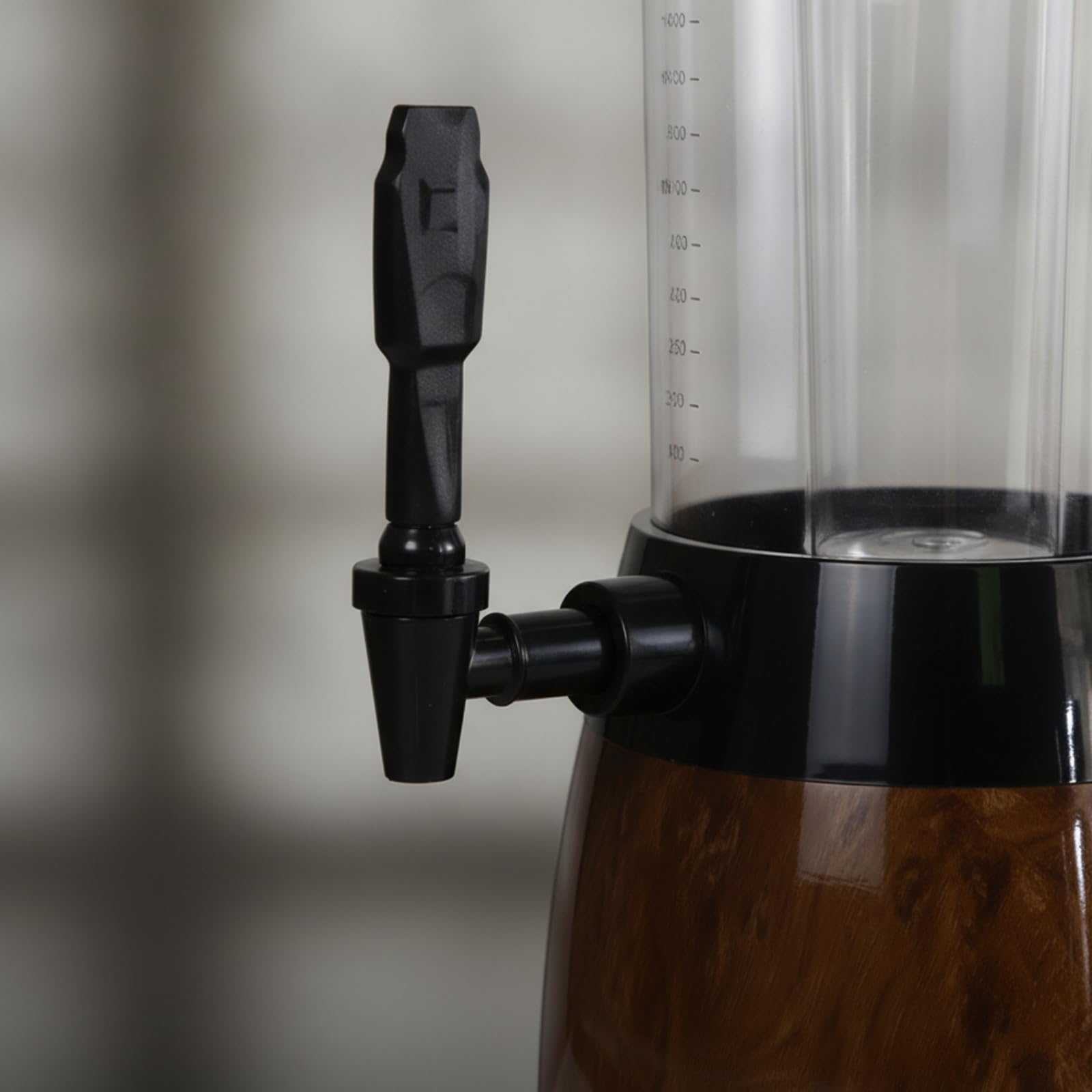 Dispenser di Birra con Rubinetto, Versione Effetto Legno, Capacità 2,5 L