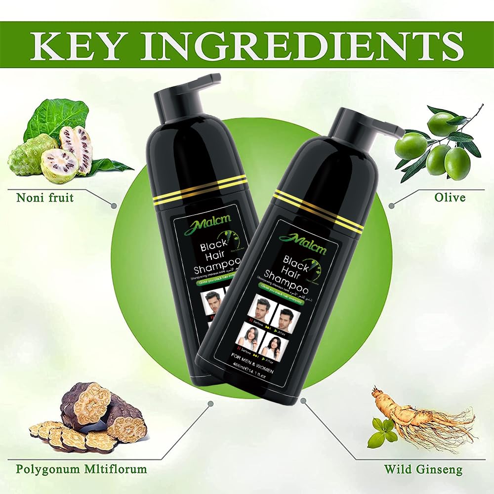 Instant Black Hair Shampoo 14.1 fl oz (400 ml), gentle botanical