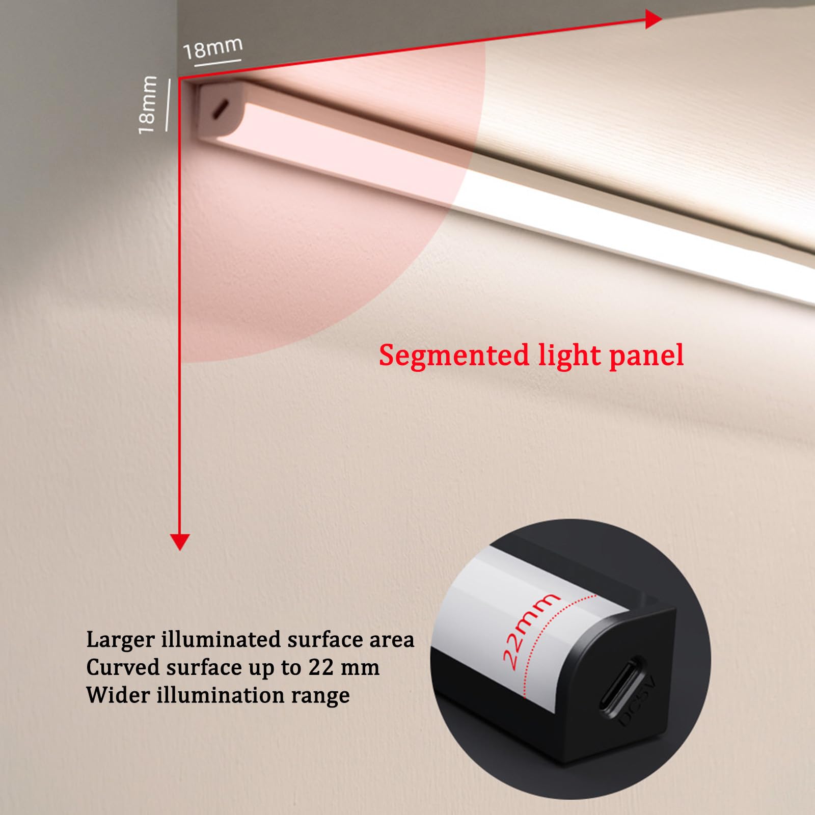 LED Schrankbeleuchtung Akku Wandleuchten mit Fernbedienung Dimmbare Wandbeleuchtung USB Aufladbar Magnetische Wandleuchte Unterbauleuchte Küche Wohnzimmer Schlafzimmer (Weiß,60cm)