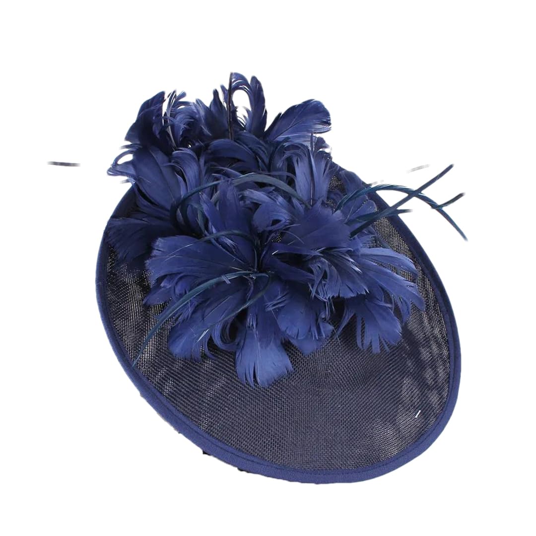 Cappello da donna in lino acrilico Fascinators modisteria cappello a tesa larga Fedora per festa di nozze chiesa