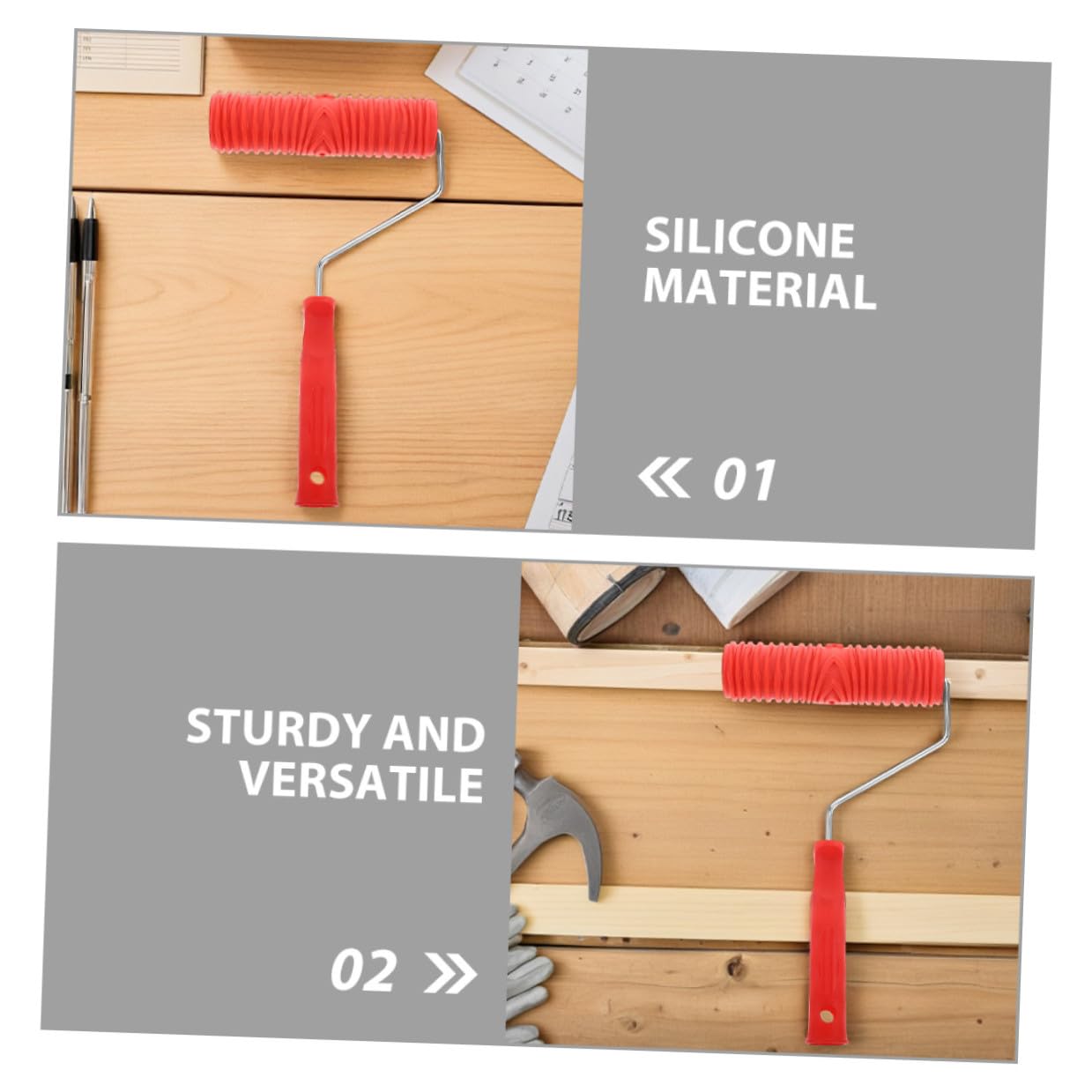 Rouleau à Motifs Vertical 7 Pouces pour Enduit Décoratif, Lot de 2