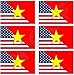Stati Uniti d'America e VIETNAM, bandiera americano-vietnamita, 40 mm, 6 adesivi in vinile per cellulare