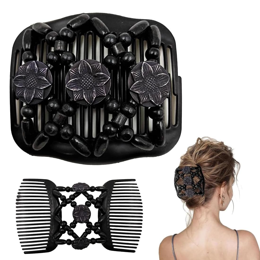1pcs Pettine elastico per capelli - Accessori acconciatura donna: magic hair comb, fermagli e pettini per capelli, Strumento versatile per creare acconciature perfette