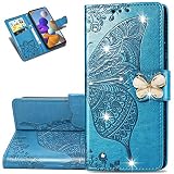 Asdsinforu Galaxy A12 Case Stylish Shiny Diamond Wallet Case Credit Cards Slot with Stand for PU Lea