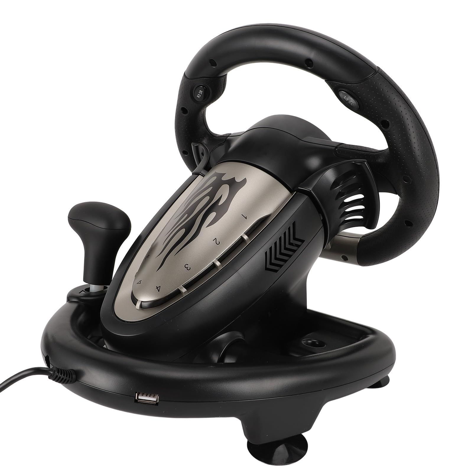 Bewinner Volante e Pedale per PC con Cambio Manuale, Volante per PC con Pedale Lineare, Volante da Gioco USB Universale con Regolazione Intelligente delle Vibrazioni per