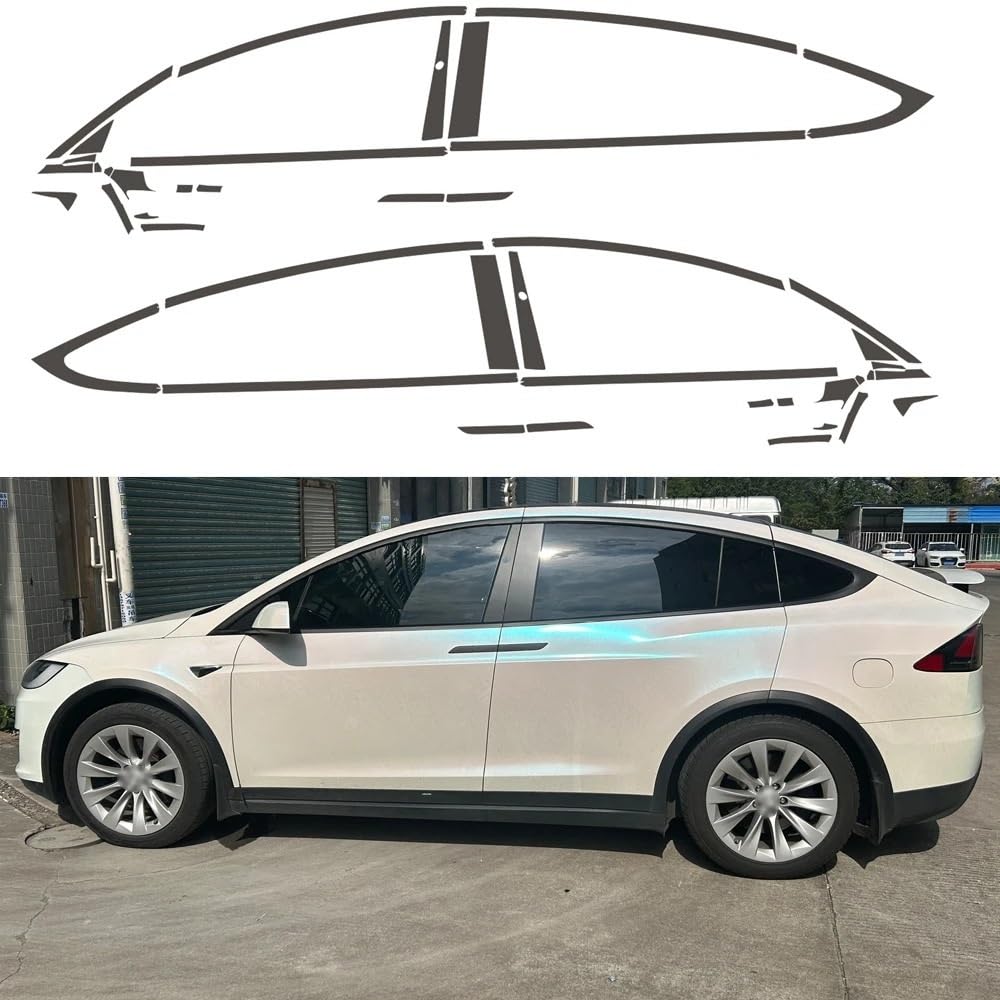 Uszczelka drzwi samochodowych Pasuje do modelu X 2016-2020 SUV tapicerka okienna matowa czarna naklejka chrom usuń nakładkę zaciemniającą