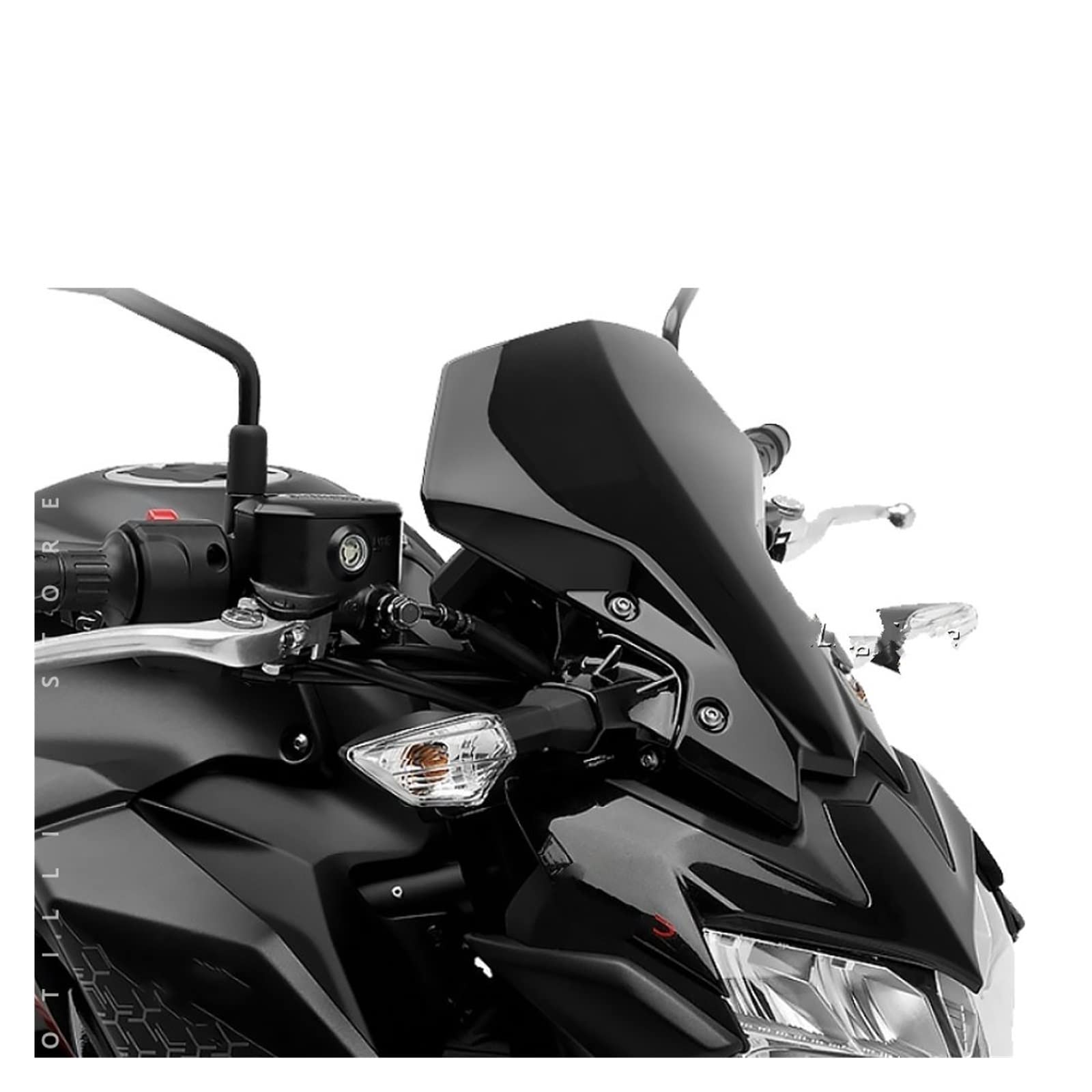 Parabrisas Moto para Kawasaki Z900 Z650 2020-2023, Deflector Deportivo, Visera Accesorio Motocicleta (Color: Negro)