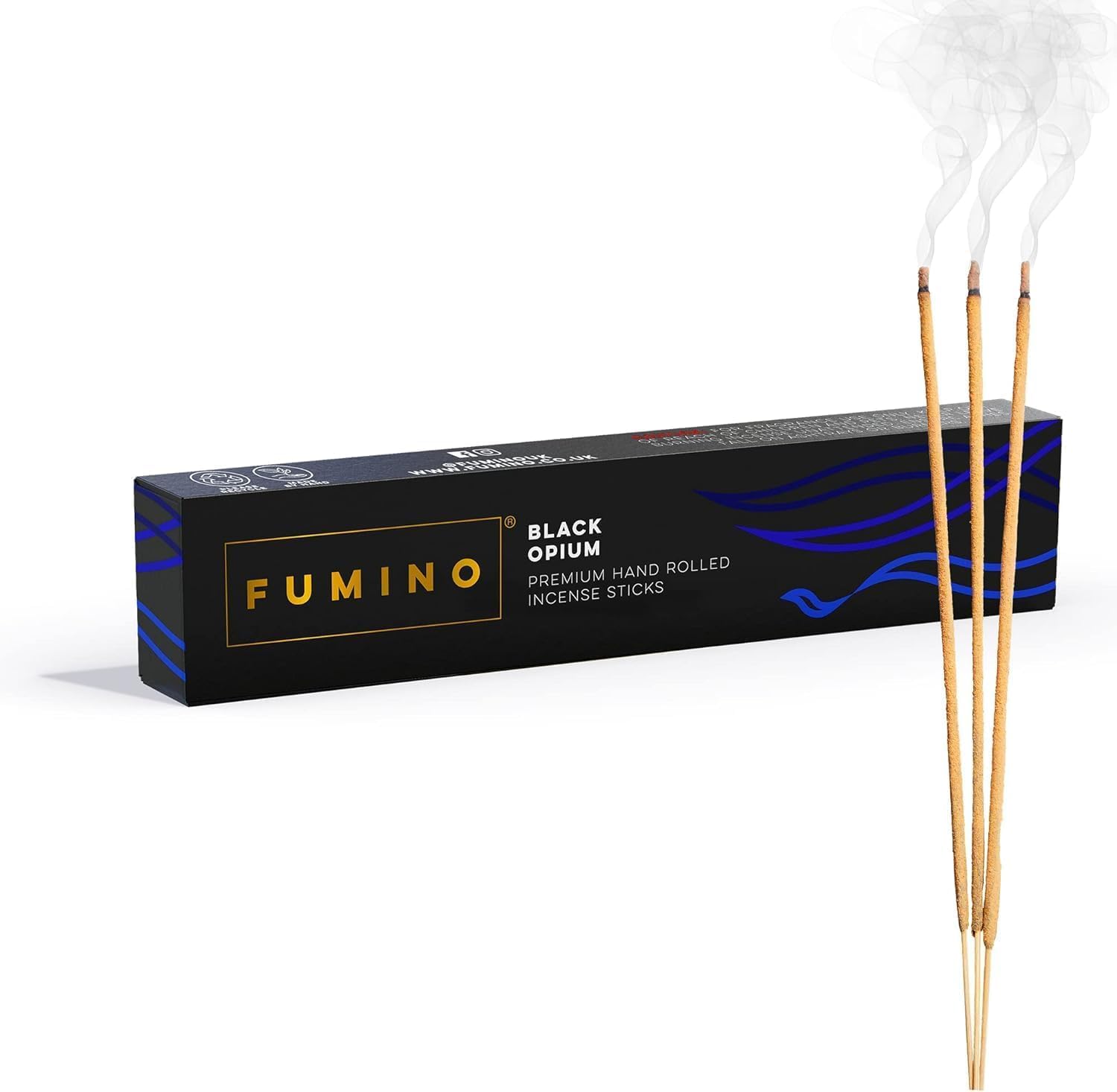 Fumino Black Fumino® Noir Fresh Handmade Incense Sticks 14 Per Box (15G) Masala Agarbatti Joss Scent Fragrance For Relaxation And Meditation, Home And House Décor