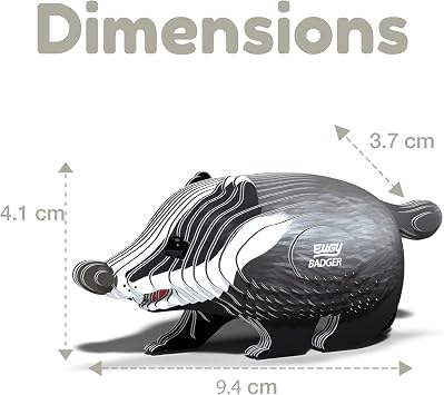 EUGY Badger 3D Puzzle, 38 Piece Paper Craft Kit for Kids 6+