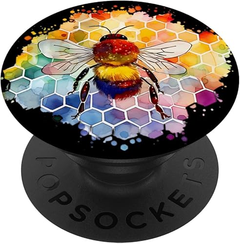 Miniatura 1 de Abeja abeja abeja panal colorido insecto abejorros amantes PopSockets estándar PopGrip