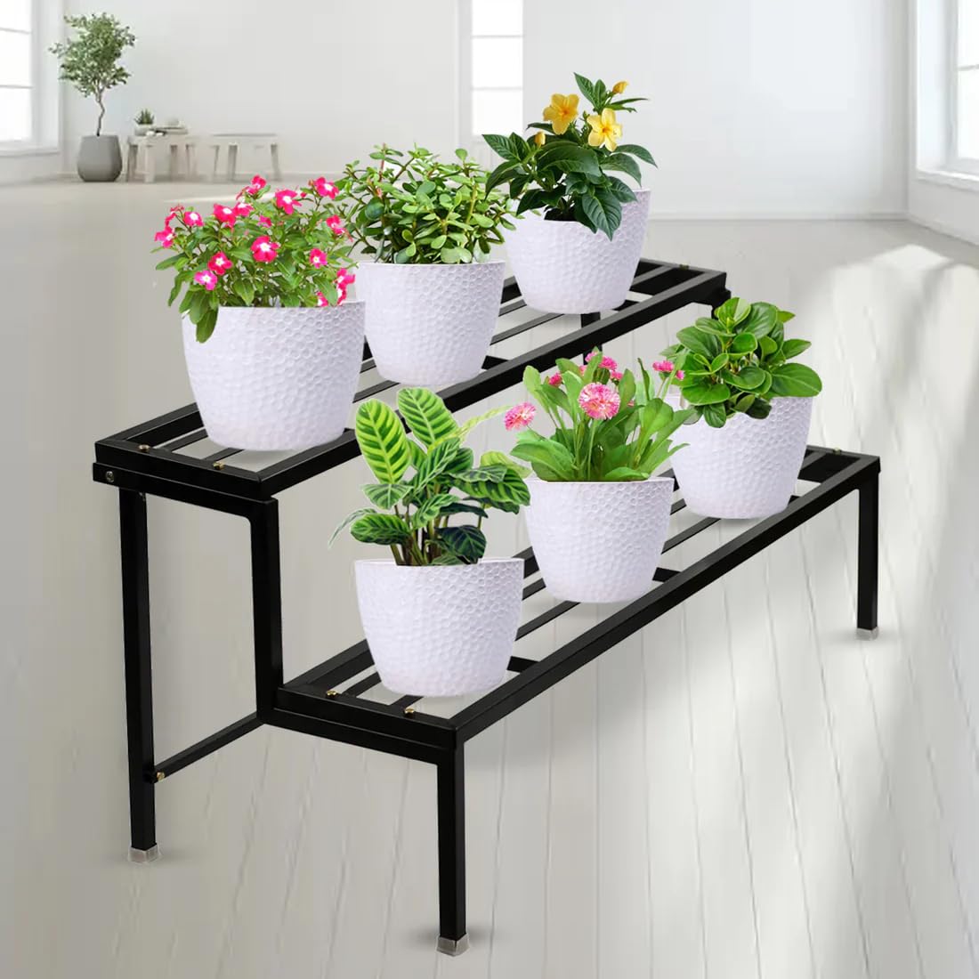 Stylish Black Plant Stand - Indoor & Outdoor -7