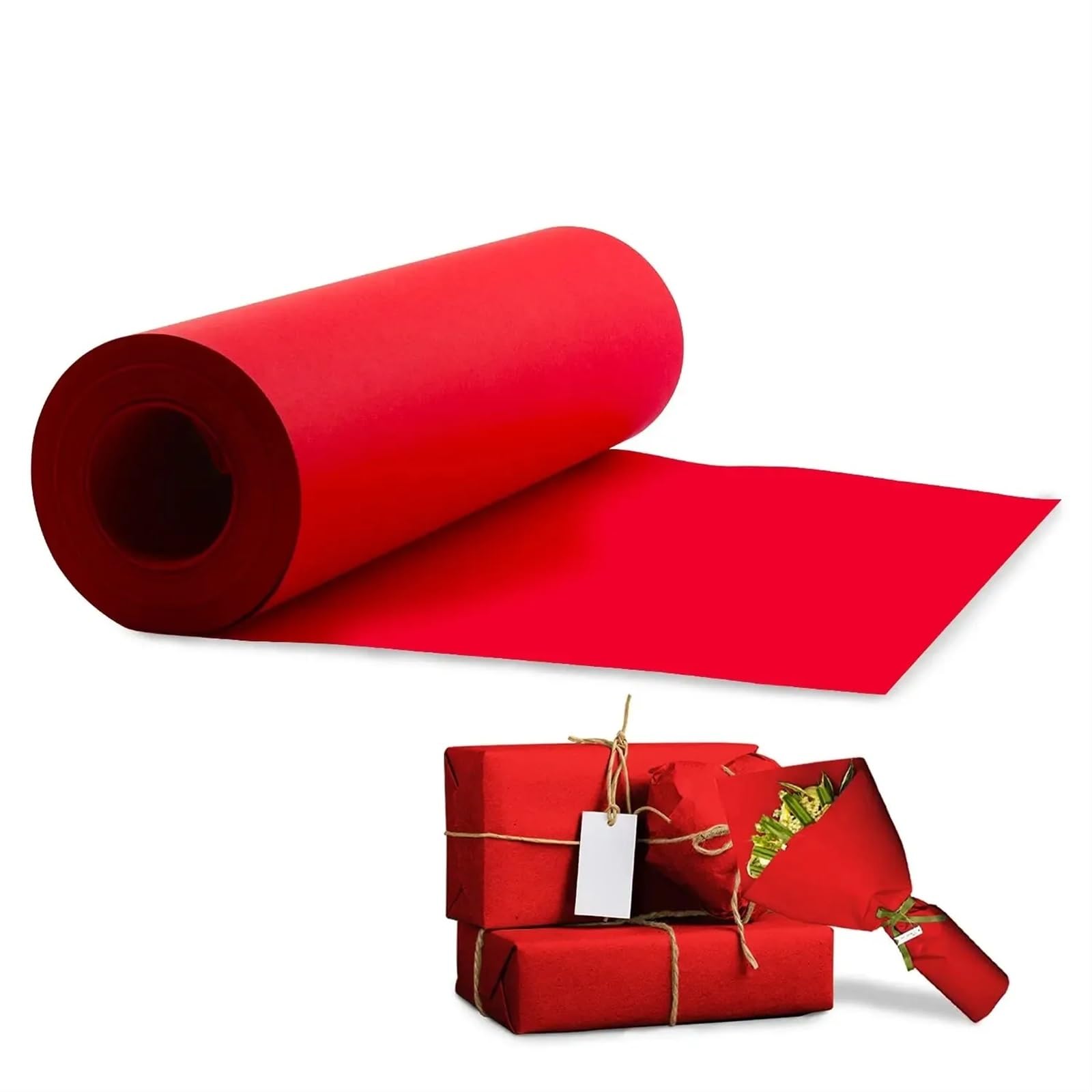 Braunes Kraftpapier, ideal for Verpacken von Geschenken, Verpackungsrolle for Kunsthandwerk, Bodenbelag, Wand Geschenkpapier Natur(White 38cmx12m)