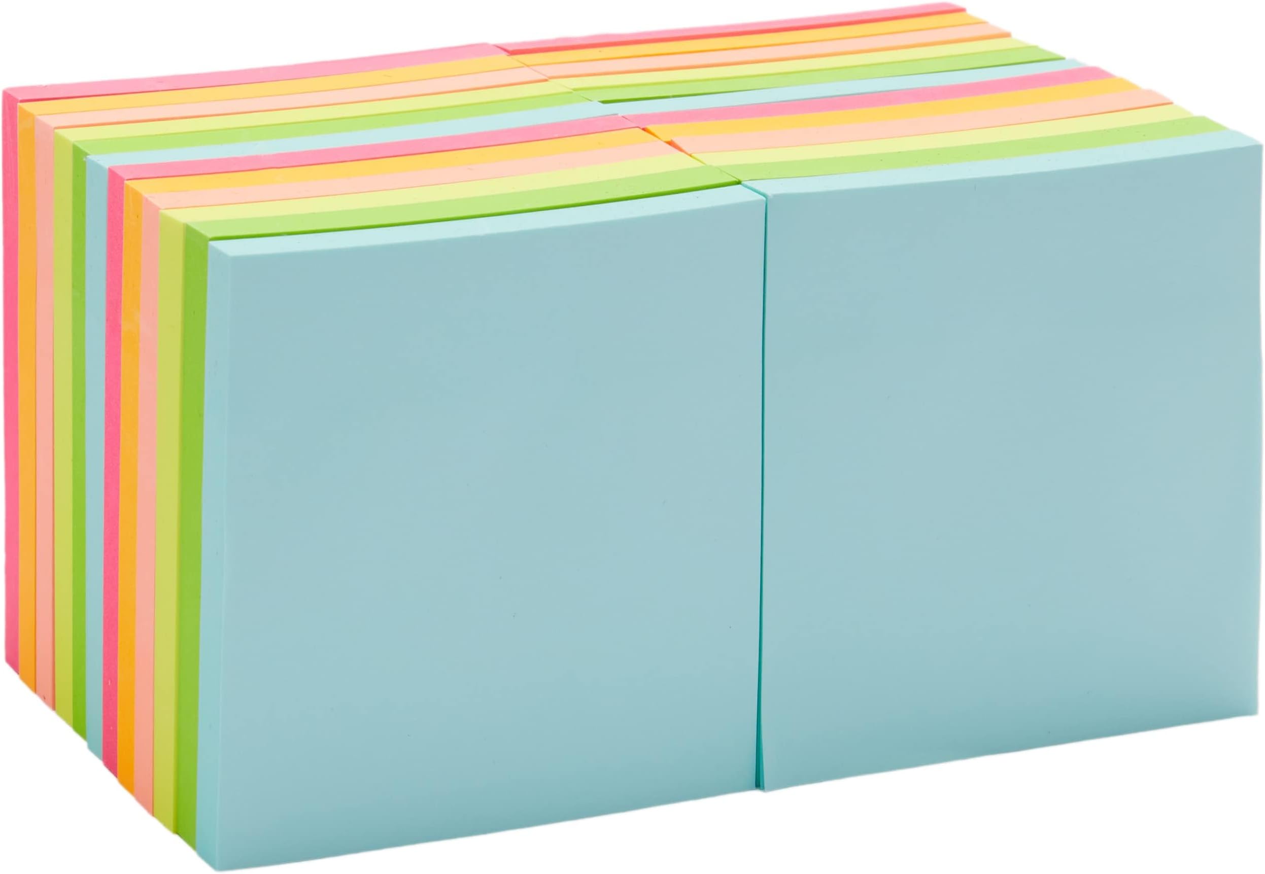 Amazon Basics Square Sticky Notes, 7.6 x 7.6 cm, 24-Pack, Assorted Colors