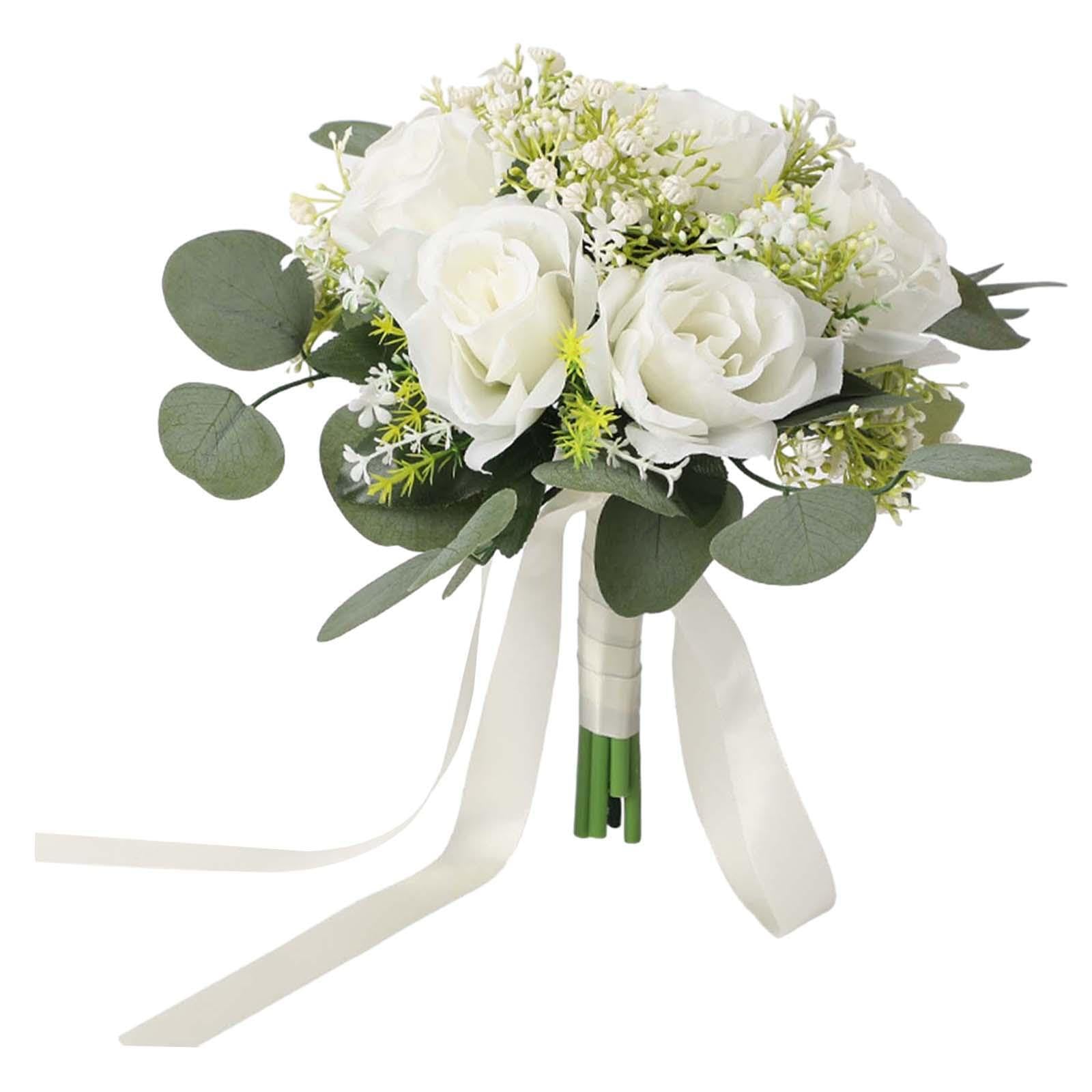 AUYXSSZ Handmade Wedding Bouquet Elegantly Crafted Roses And Wonderful Celebrations Can Be Directly Inserted In Vase Bridal Wedding Bouquet Bridal Hand Flower Elegant