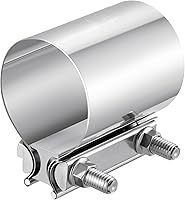 EVIL ENERGY 2.5 Inch Butt Joint Exhaust Clamp - Stainless Steel Lap Joint Band Coupler for Pipes, Mufflers, Catalytic Converters (1PC)