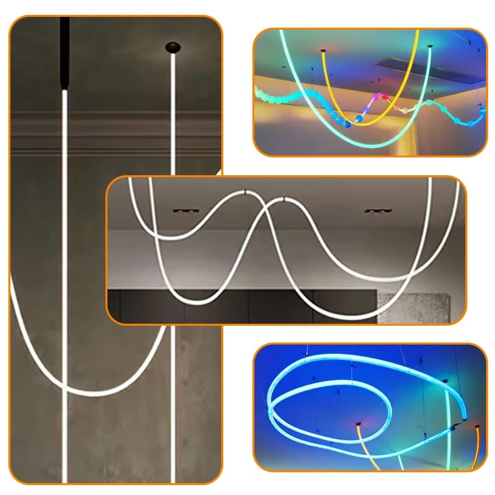 Zginana silikonowa rurka neonowa 1-5M - wodoodporna osłona, 1 szt(D20A 270 Degree Light-3.28FT)