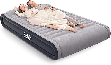 Sable Air Mattresses Queen Size Inflatable Air Bed with Built-in Electric Pump & Storage Bag, Comfortable for Camping Travelling or Overnight Guests, Height 17"