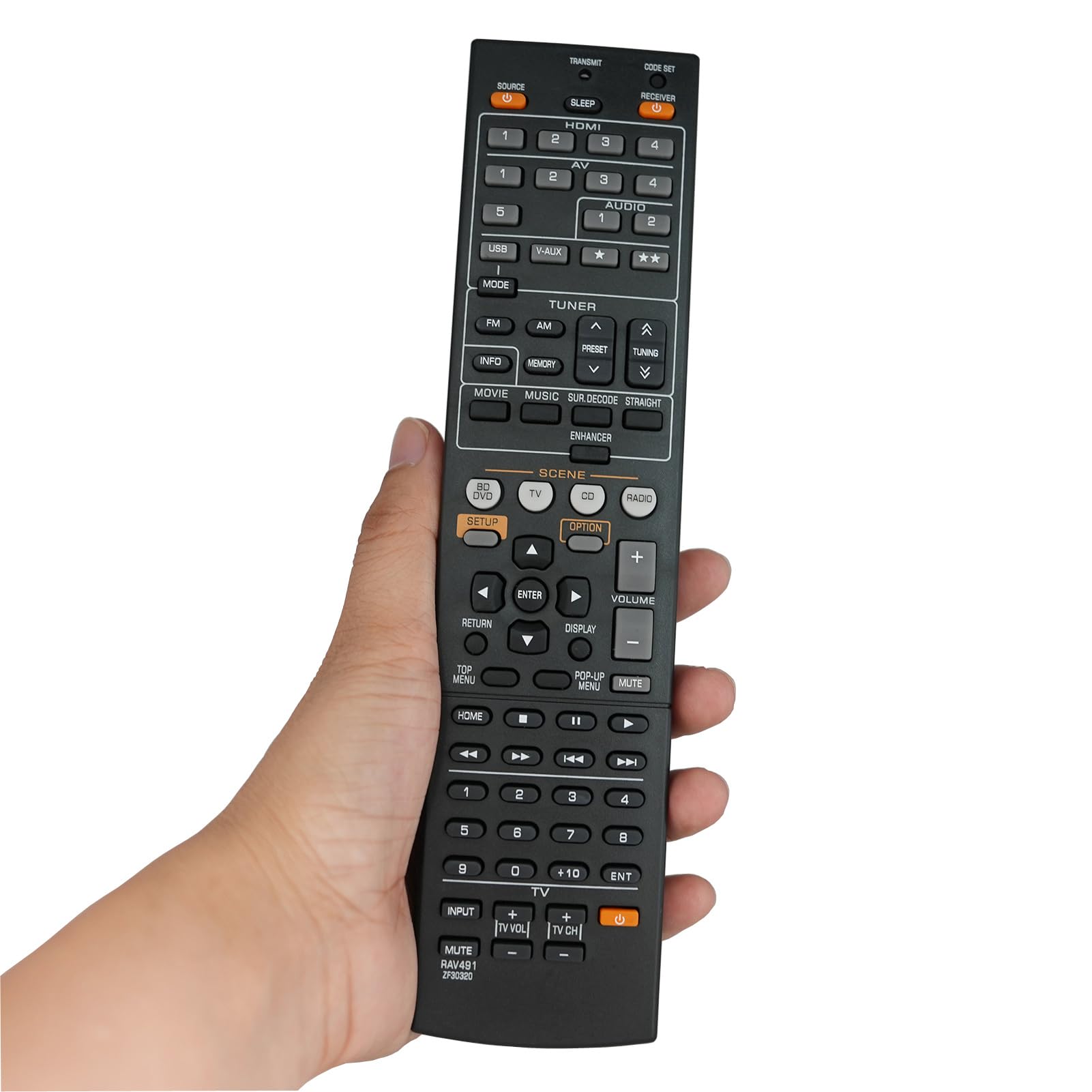 LR General Replacement Remote Control Fit for 491 RX-V867 HTR-7063 RX-A1000 YHT-591 ZJ66500 YHT-791 RAV330-WT92690 RX-V565BL RX-V565 for Yamaha AV Receiver