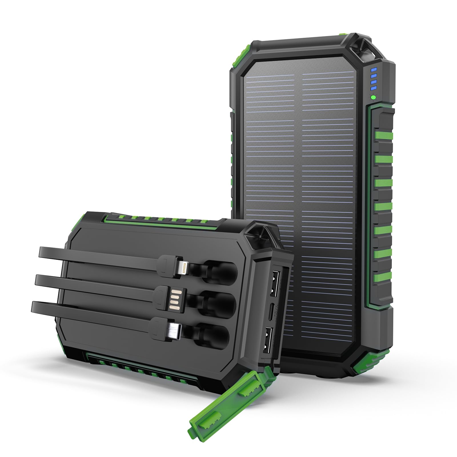 Power Bank Solaire 50000 MAh 120W - Chargeur Portable Avec Panneaux Solaires - 4 Sorties, 3 Entrées - Pour Camping, Randonnée, Voyage