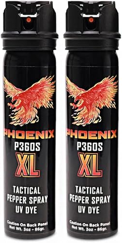 Phoenix P360S Pepper Gel XL - Spray de pimienta de grado militar y policial de máxima resistencia, el gel es mejor, rocía en cualquier ángulo de 18